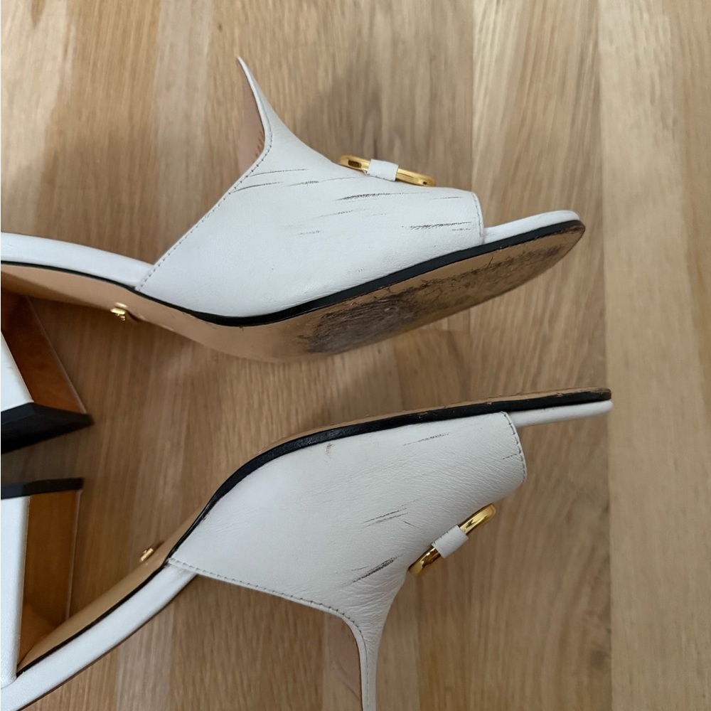 Gucci Nappa Horsebit 75mm Slide Sandals White - Picture 10 of 10